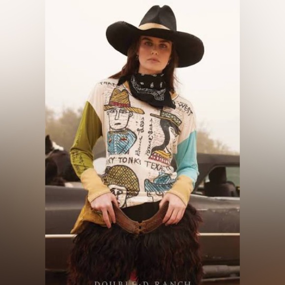 Double D Ranch Cowpoke Gallery Long Sleeve Top
